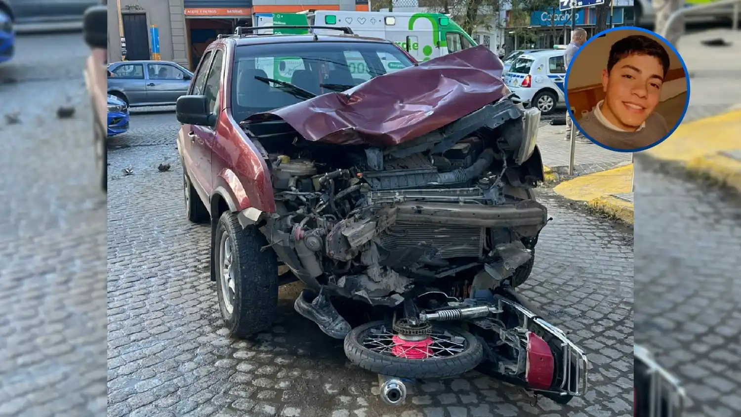 Jeremías Bazán protagonizó un grave accidente en 9 de Julio y Sarmiento.