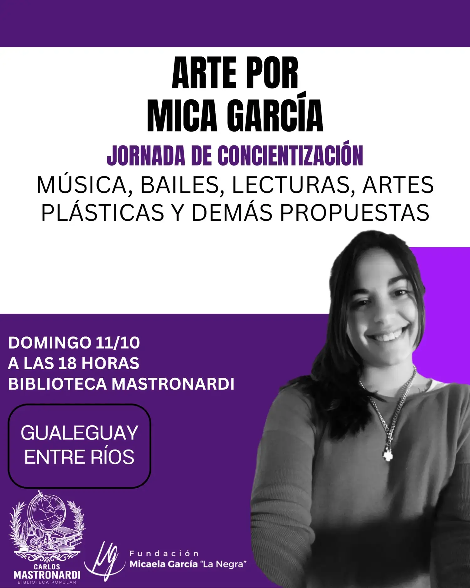 Este domingo será “Arte por Mica” en la Biblioteca Mastronardi