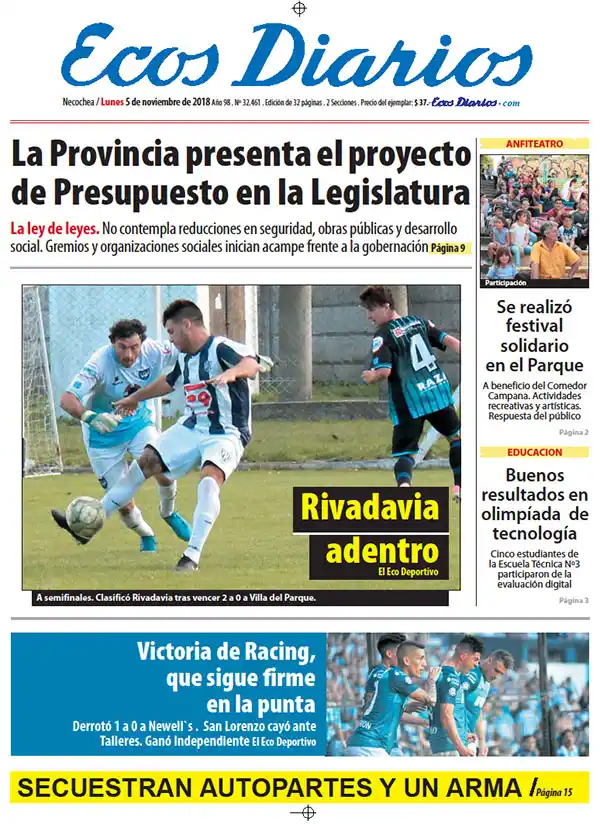 Tapa del 5 de noviembre de 2018