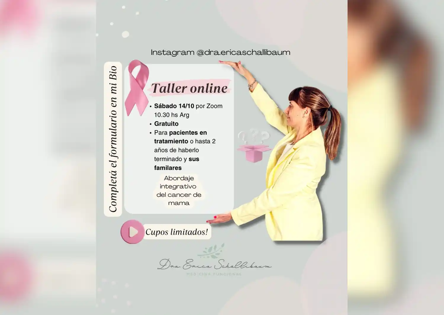 Taller online sobre el abordaje del cáncer de mamas