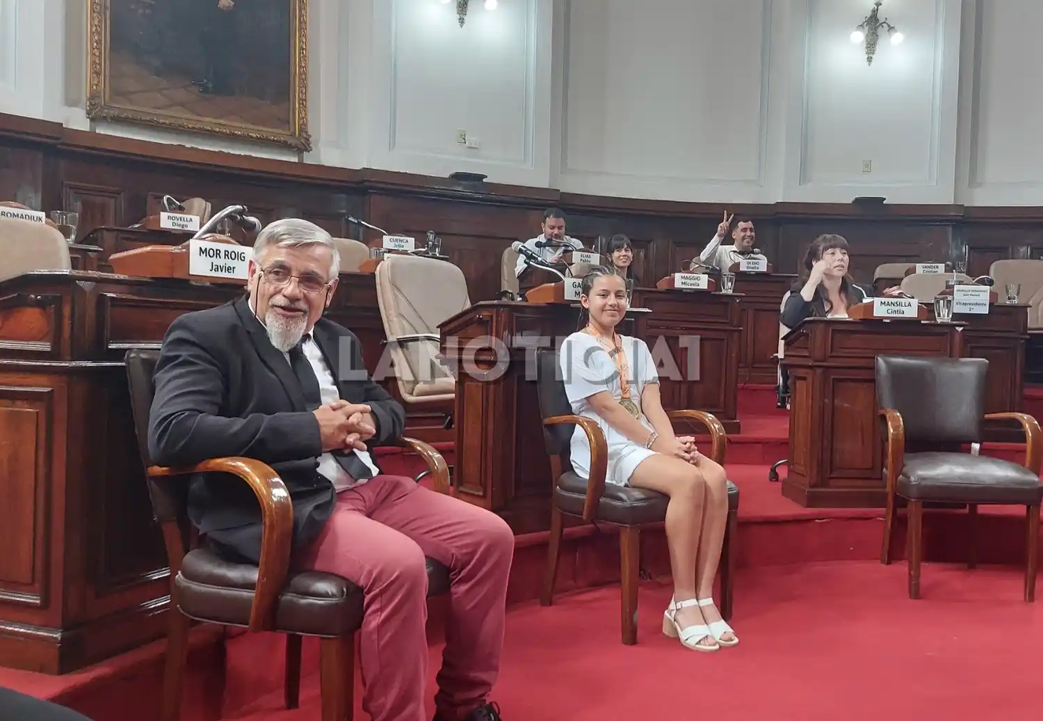 Marcelo Galland y Cintua Mansilla junto a Mayra.