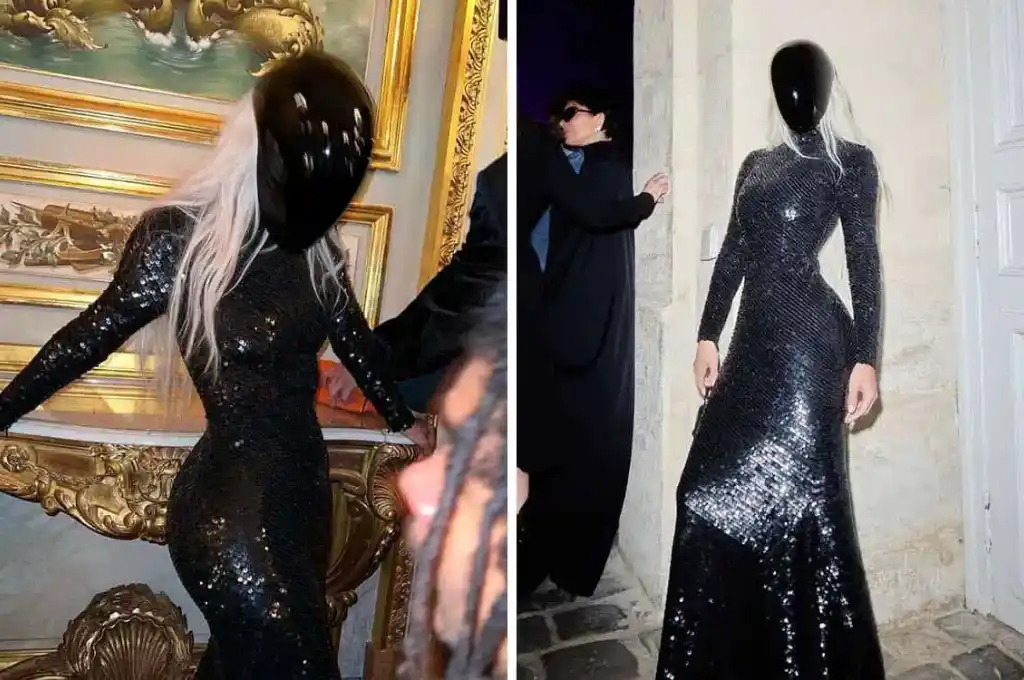 Kim Kardashian luciendo el Infinity Face Shield.