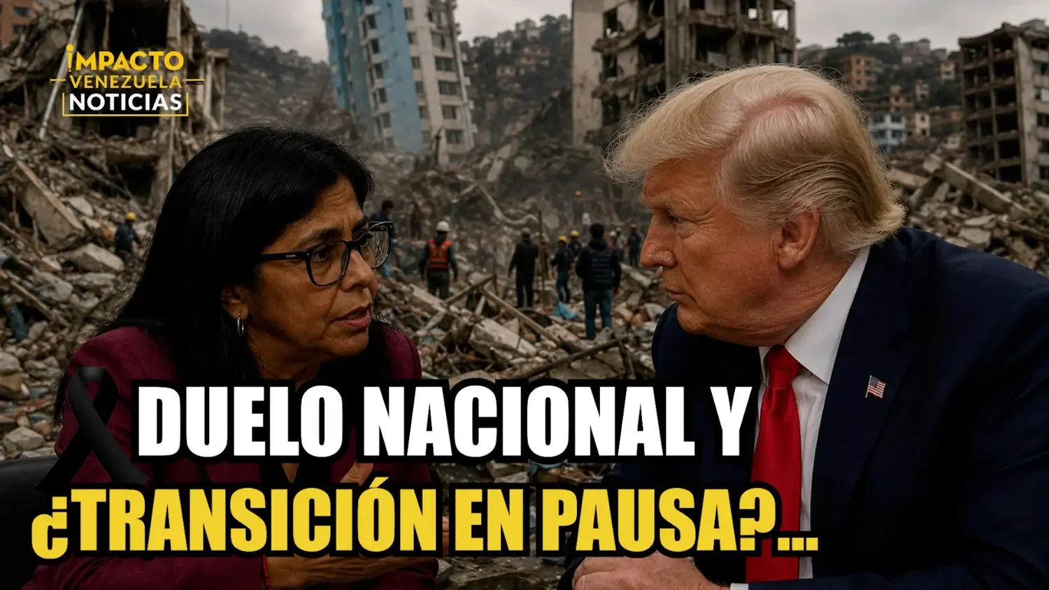 ¿EL TERREMOTO SALVÓ A DELCY RODRÍGUEZ?: EE. UU. pausa la transición en plena emergencia