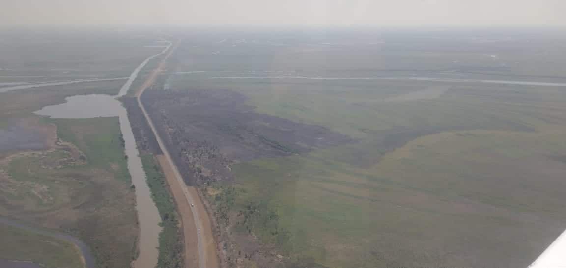 Está controlado el incendio a la vera de la ruta 174 y se monitorea toda la zona del Delta