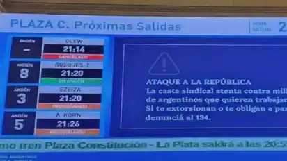"Ataque a la República": el video que lanzó el Gobierno contra la CGT en estaciones de trenes por el paro nacional