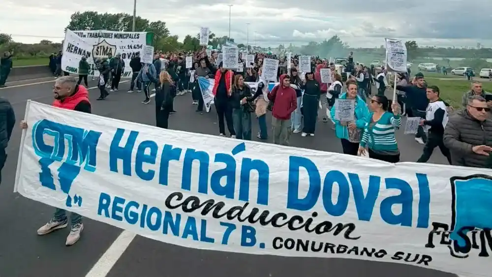 Una protesta de trabajadores municipales.
