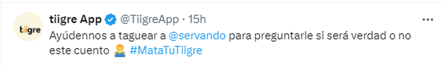 La aplicación pidió ayuda con Servando. Foto X