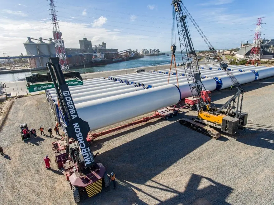 Traslado de aerogeneradores