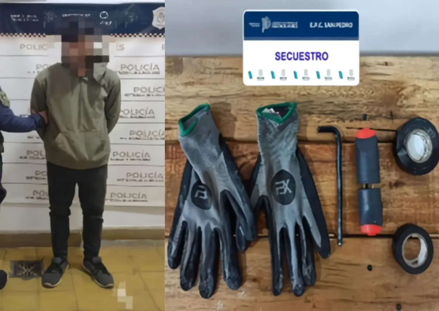 El delincuente fue aprehendido y trasladado a la Comisaría.