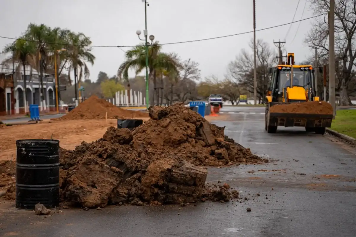Avanzan las obras de reconstrucción de las plazoletas de avenida Parque