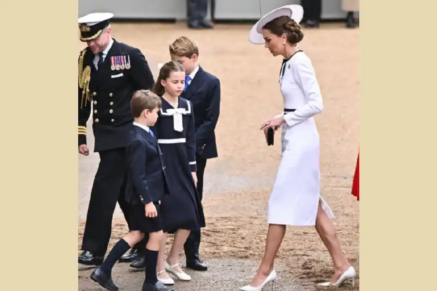 Kate Middleton llegando al Trooping the Colour'