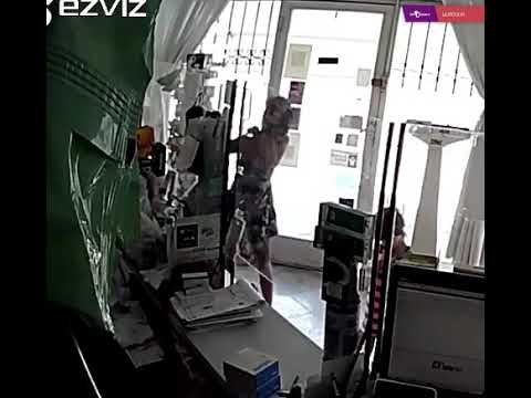 Mechera: robó bijouterie y quedó registrada en la cámara de seguridad de una farmacia