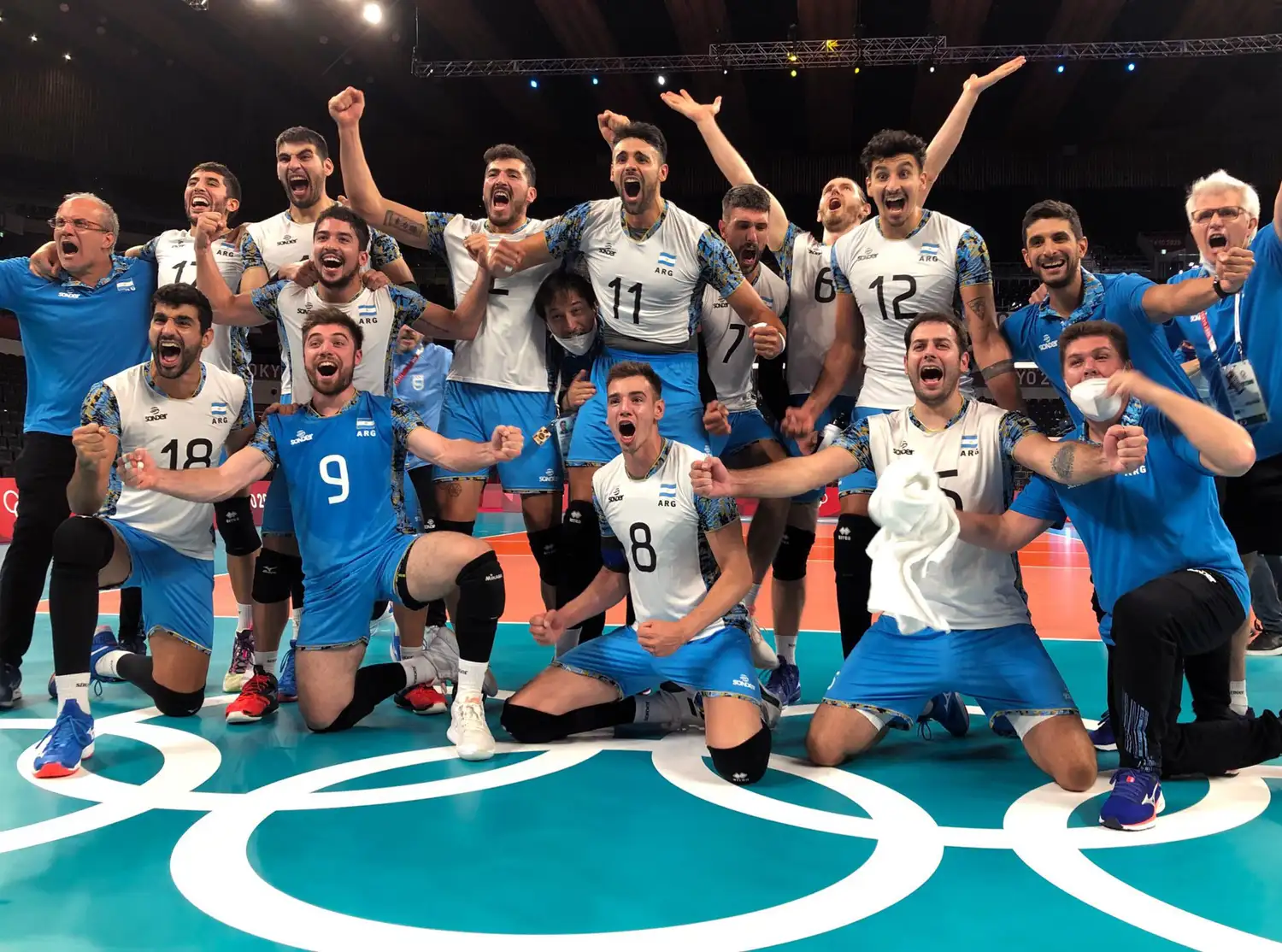 El festejo final argentino.