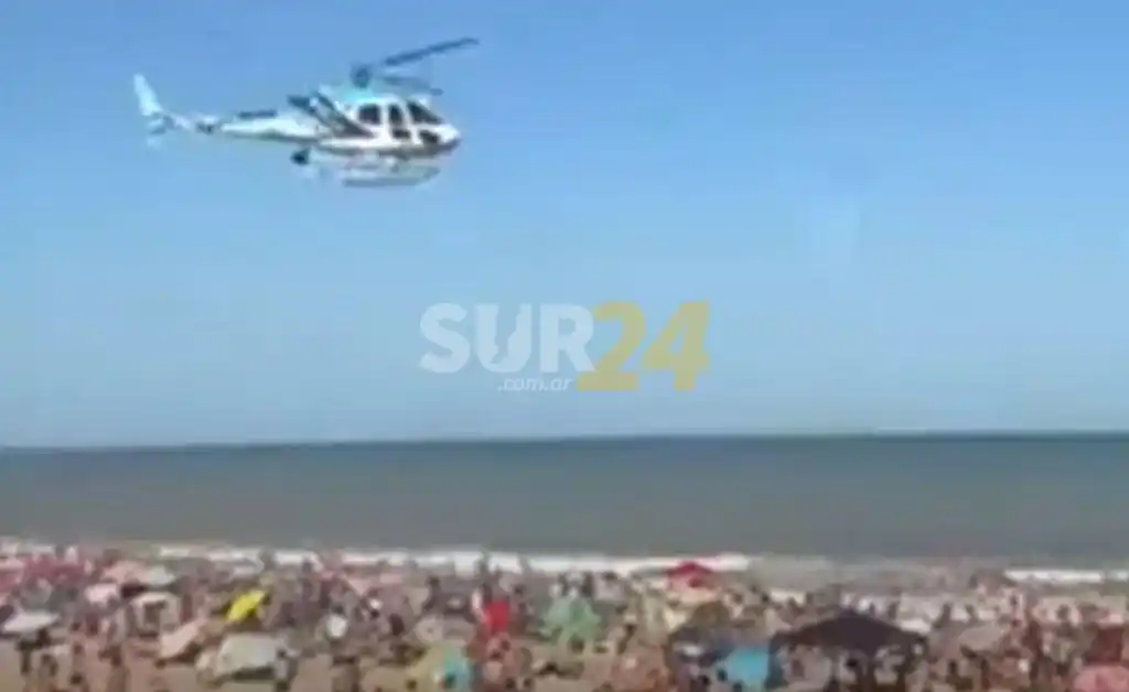 Pánico en Villa Gesell por un helicóptero que sobrevoló a metros de la playa