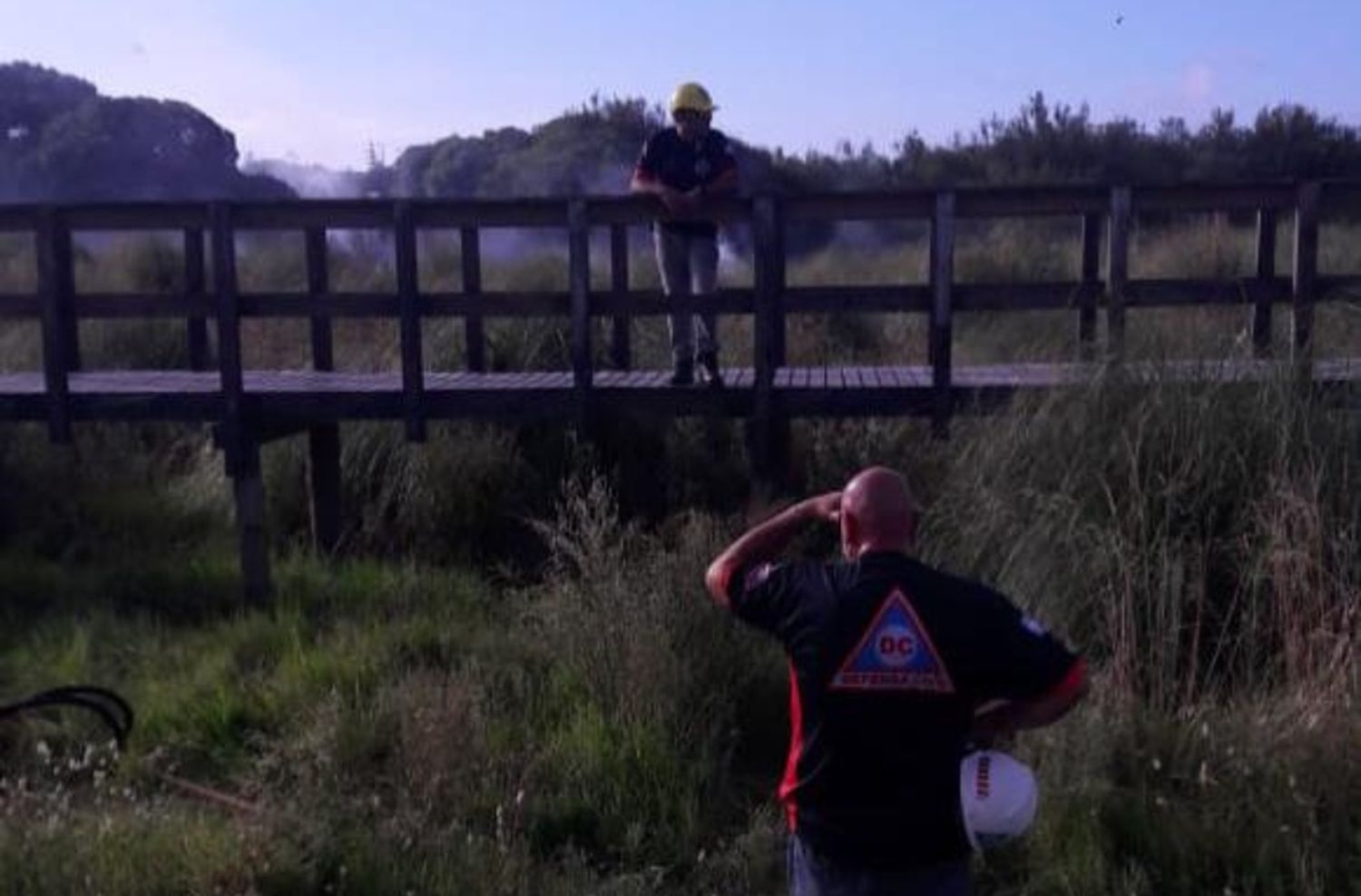 El Municipio colaboró para sofocar un incendio en la Reserva del Puerto
