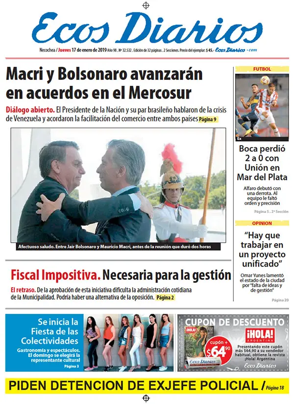 Tapa del 17 de enero de 2019