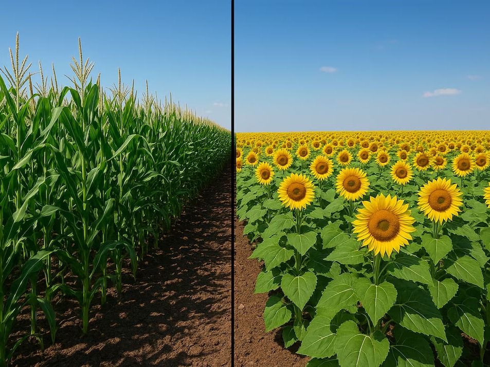 Las lluvias demoraron la siembra de girasol y la cosecha de maíz