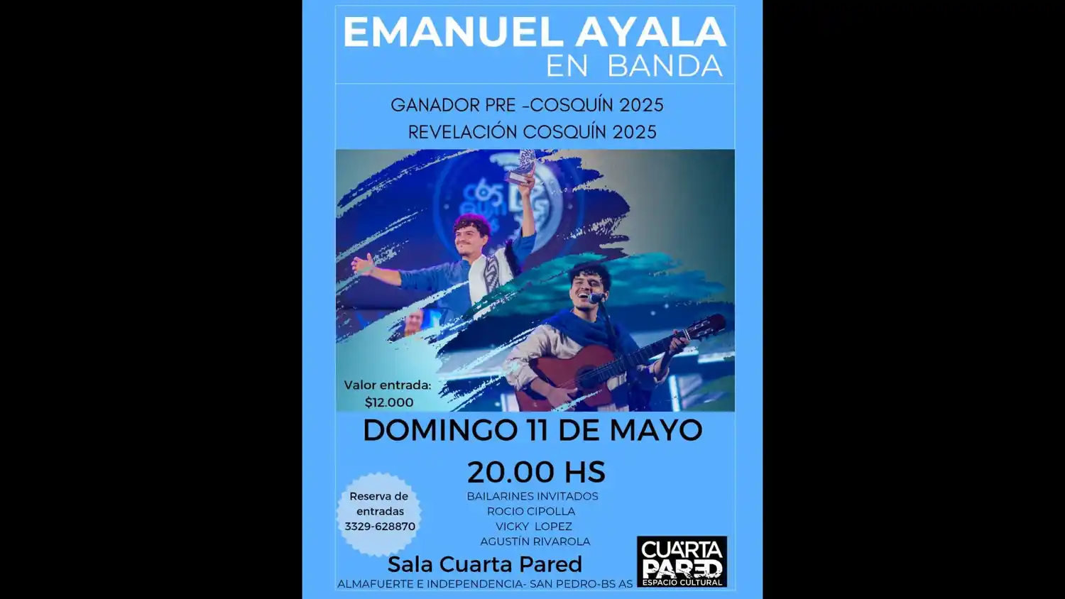 Emanuel Ayala y su banda se presentan en la Sala Cuarta Pared