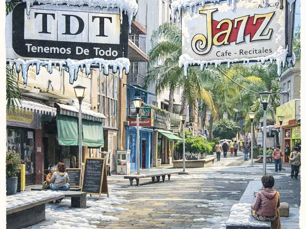 Calles a alta temperatura y veredas congeladas