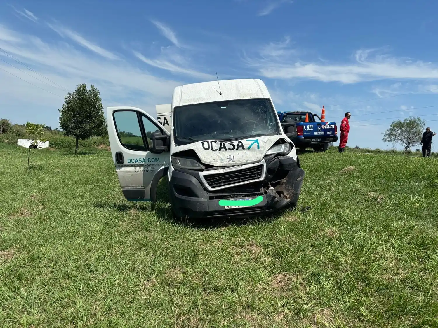 Fuerte choque en RP13: dos conductores fueron trasladados al hospital con diversas lesiones