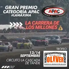 APAC: se corre la Carrera de los Millones el fin de semana en Tandil