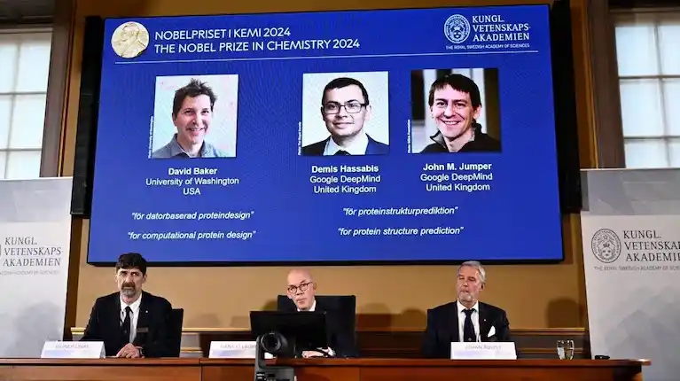 El Nobel de Química reconoció a David Baker, Demis Hassabis y John Jumper por su trabajo en proteínas.