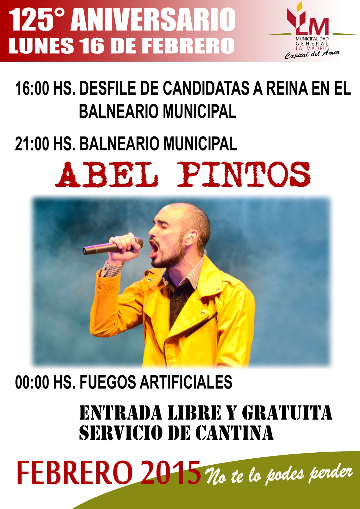 Abel Pintos estará en el aniversario de General Madariaga