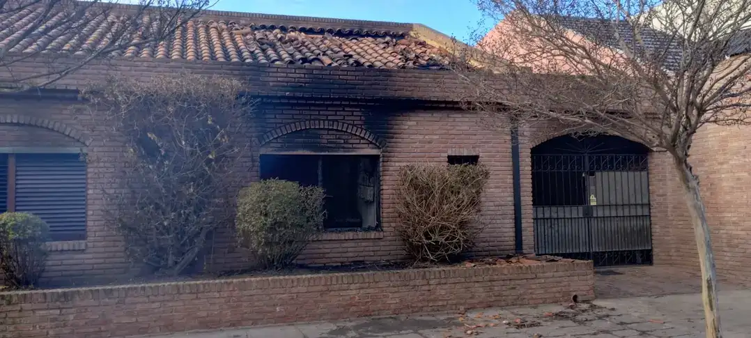 La vivienda afectada en el centro loberense