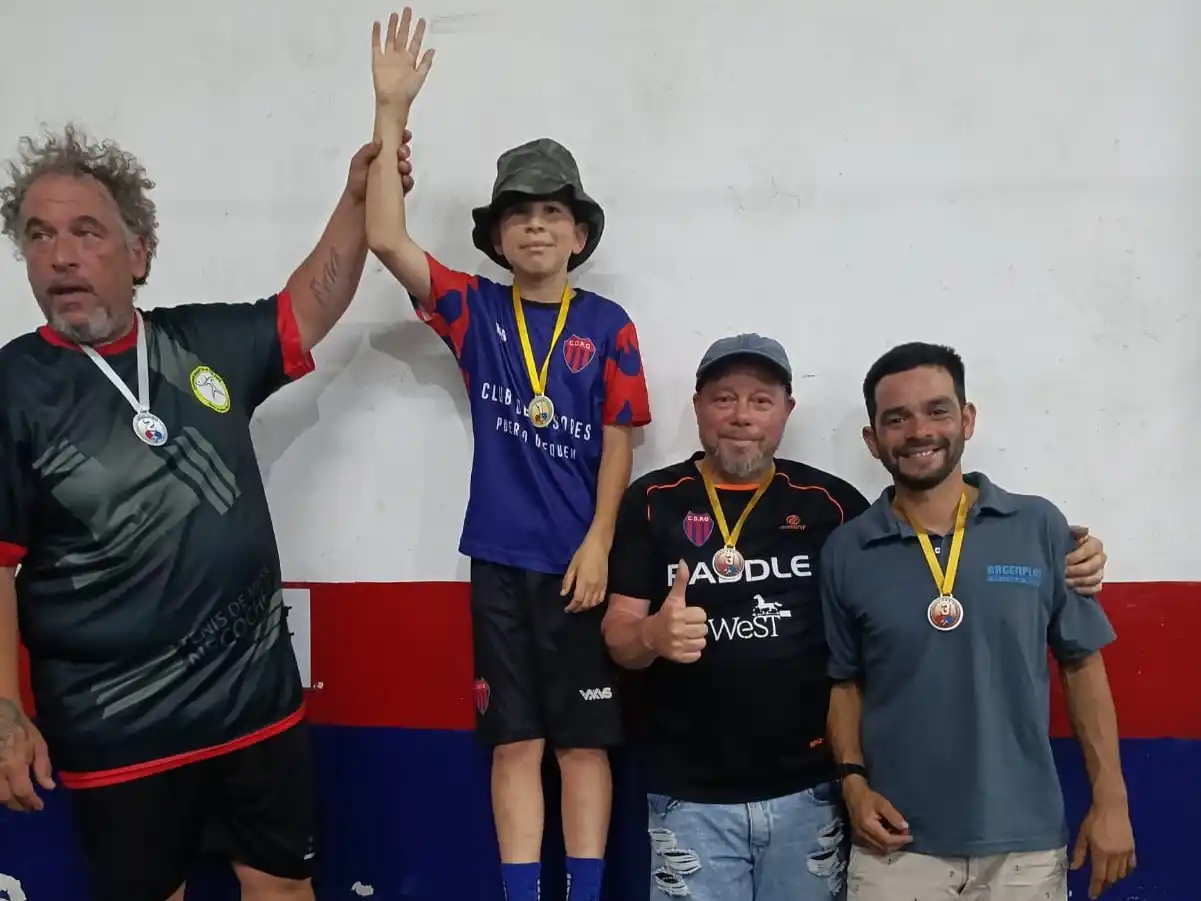 Integrantes del podio de cuarta. Celestro, Estarli, Rasso y Esquivel