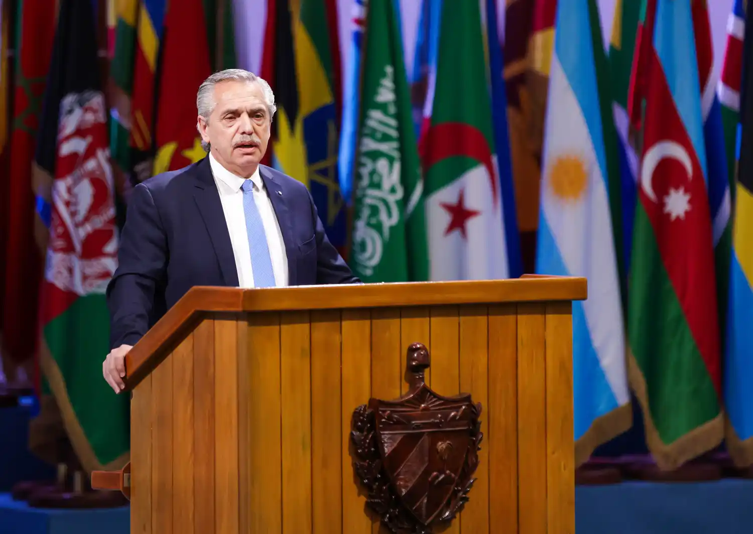 Alberto Fernández habló en la cumbre del G77+China, en La Habana.