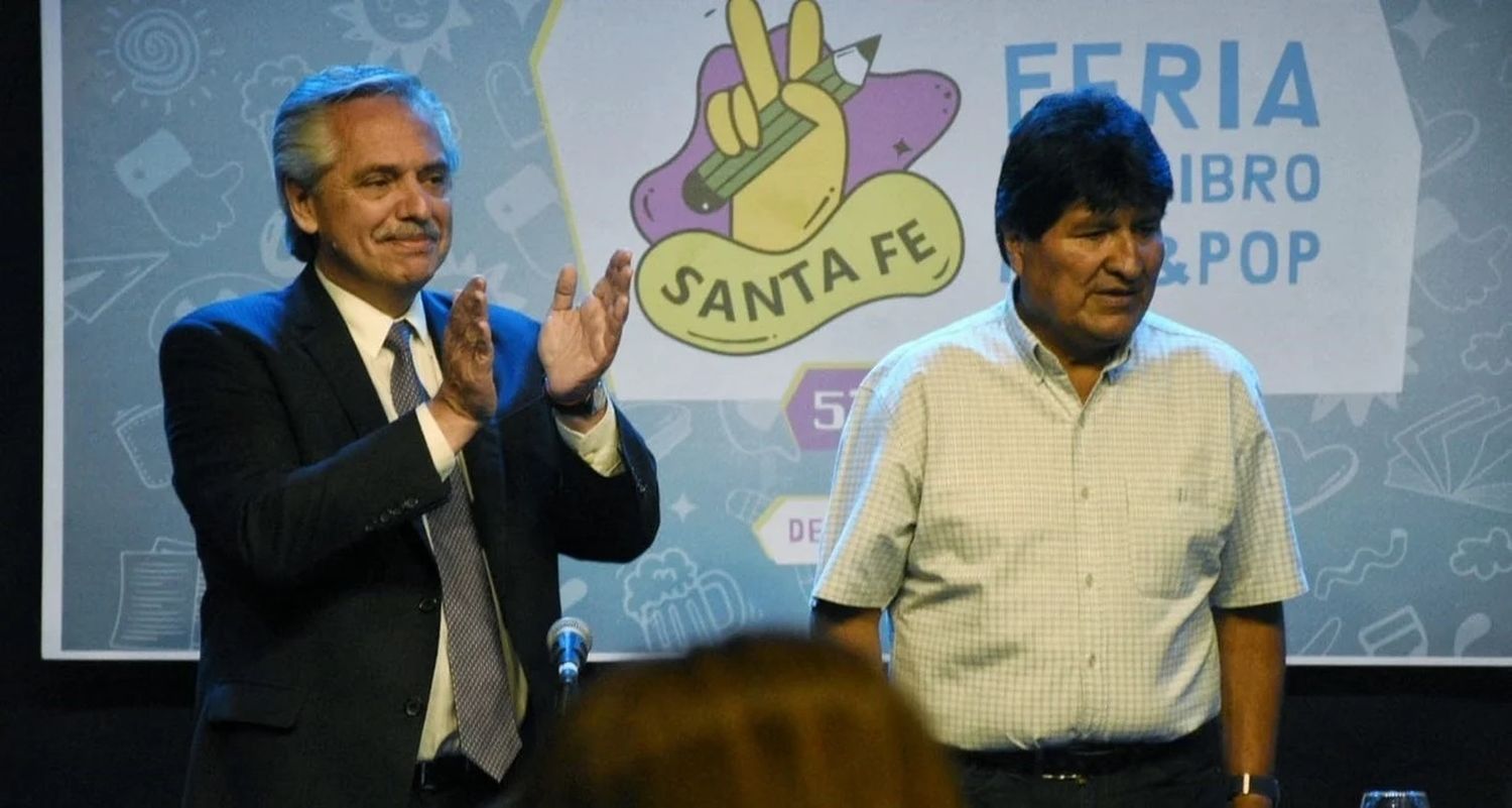 Alberto Fernández participa de una charla junto a Evo Morales en Santa Fe