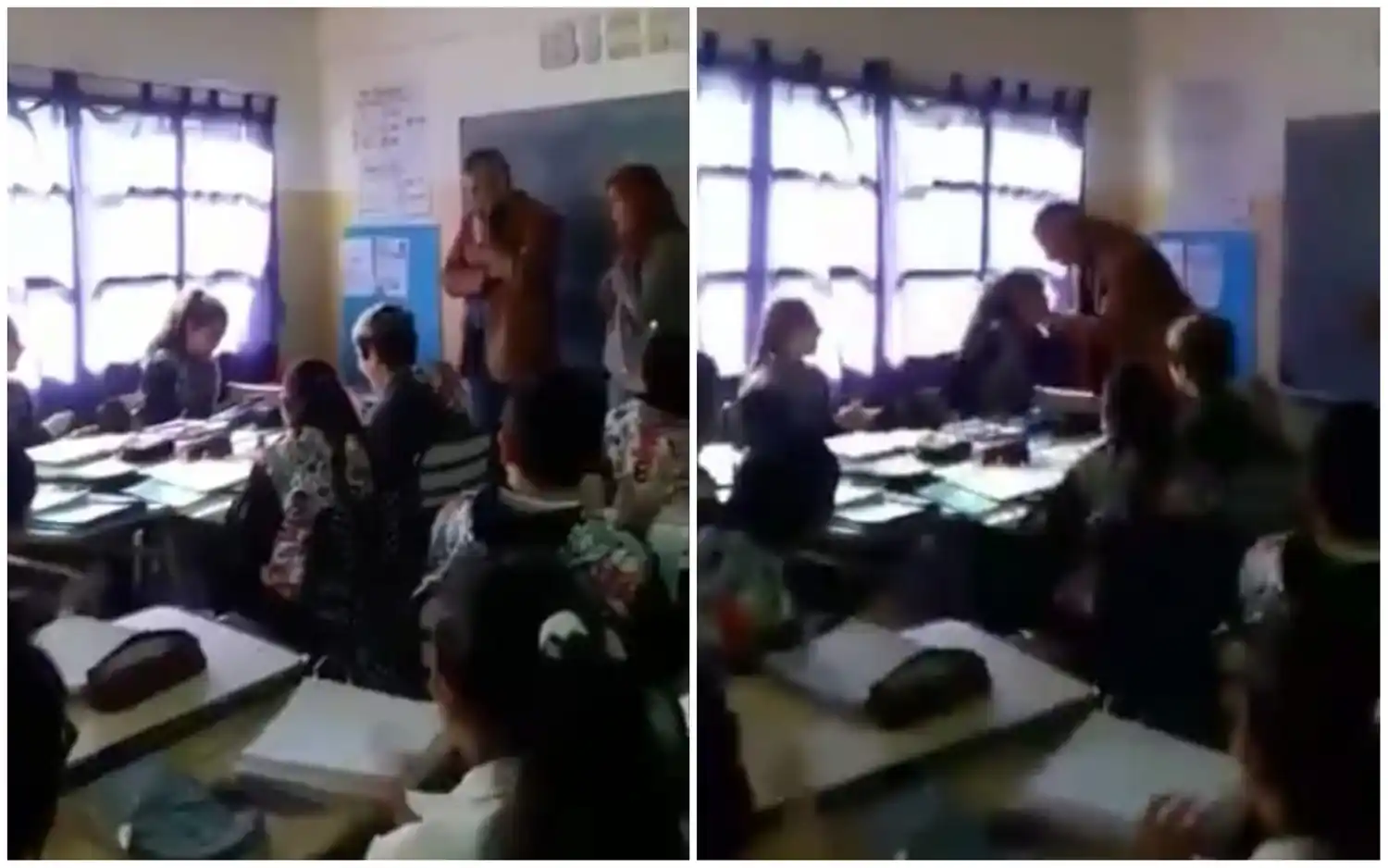 El regalo peronista de una alumna al intendente Ferraresi en una escuela de Avellaneda