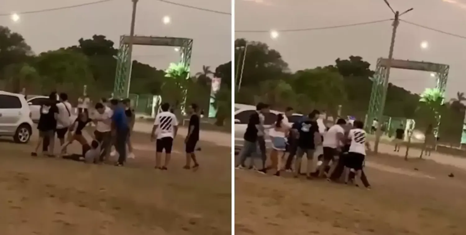 Video: un joven fue atacado brutalmente por un grupo de rugbiers en el carnaval de Corrientes