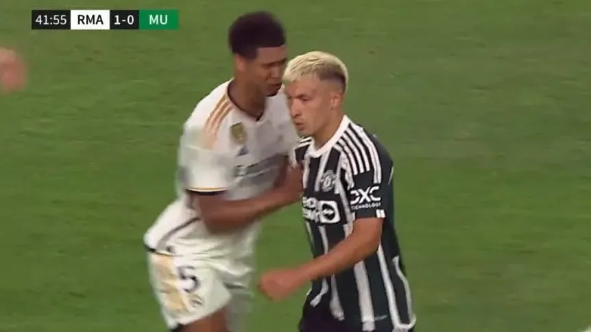 Bellingham reveló su charla con Lisandro Martínez tras el picante cruce en el amistoso