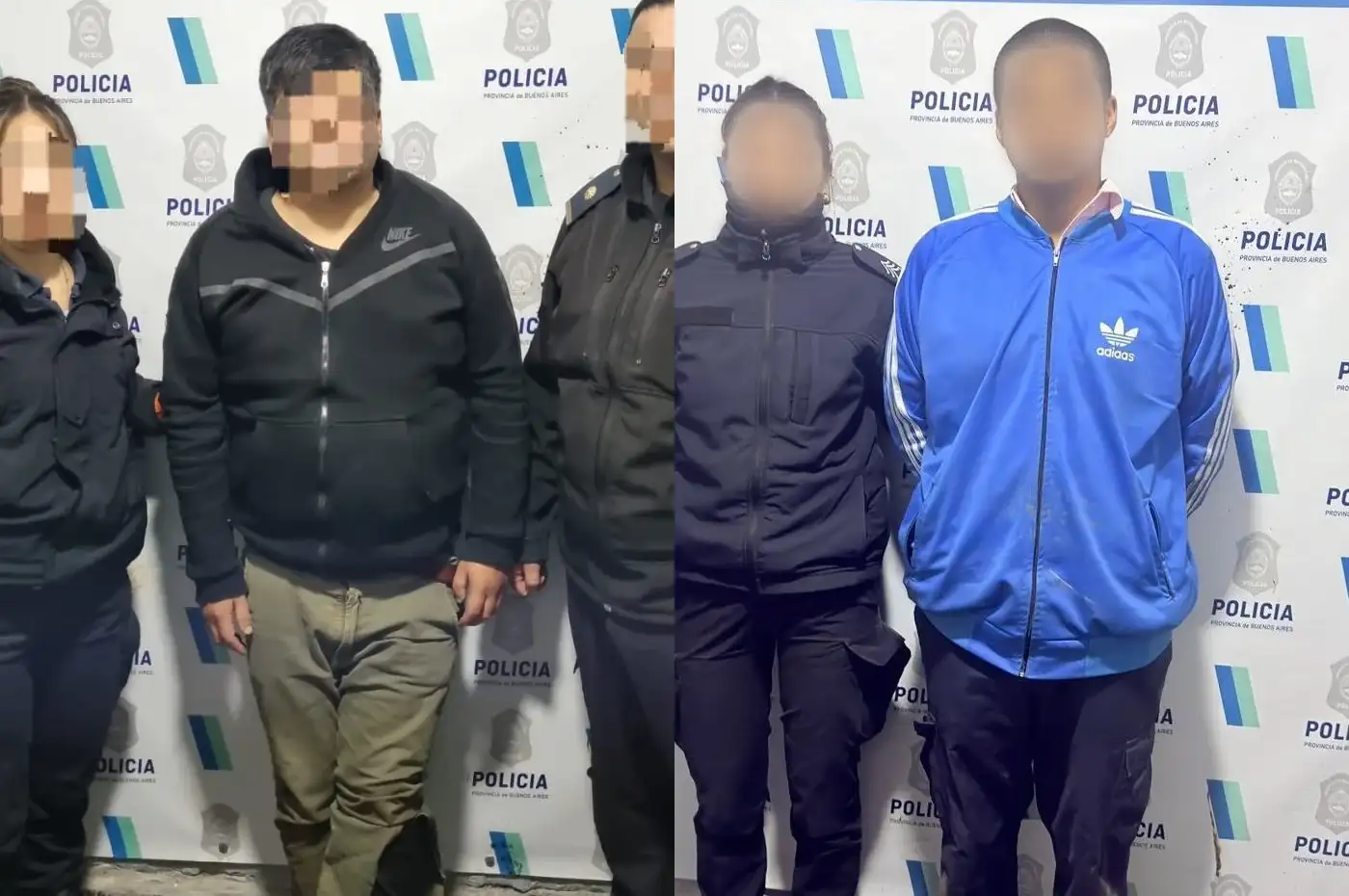 Dos de los detenidos durante la violenta pelea ocurrida entre vecinos de Florencio Sánchez.