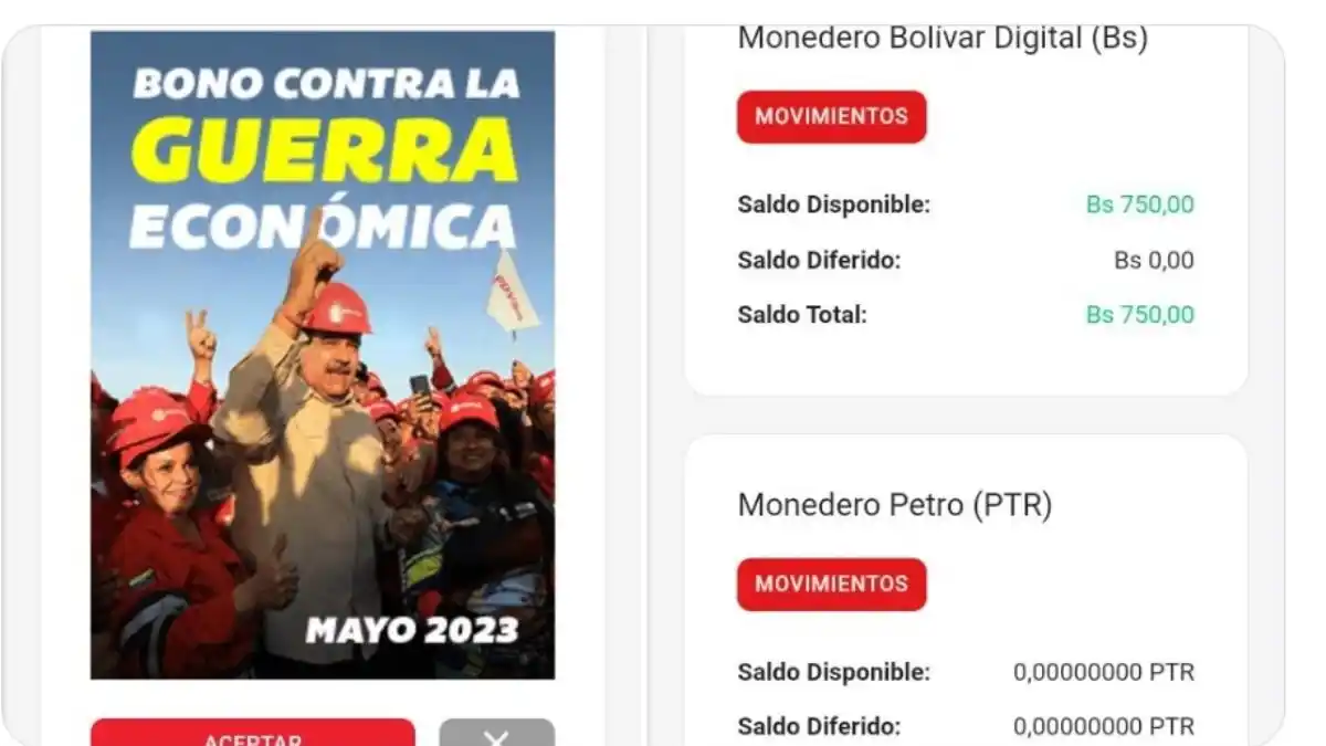 Comenzaron a pagar BONO DE GUERRA, equivalente a 10 dólares menos que en el mes de abril