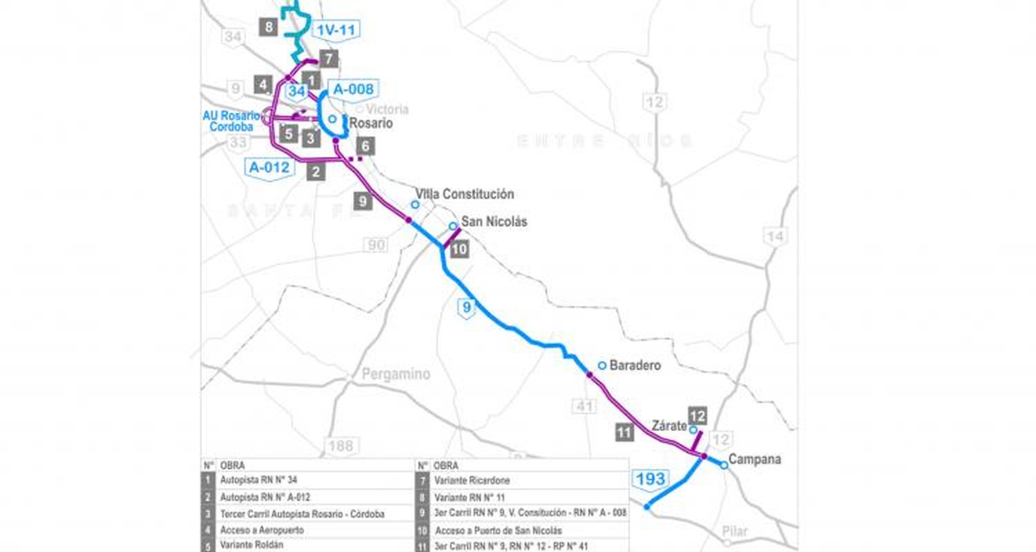 San Pedro y Ramallo fuera de las obras  de ensanchamiento  de la Ruta 9