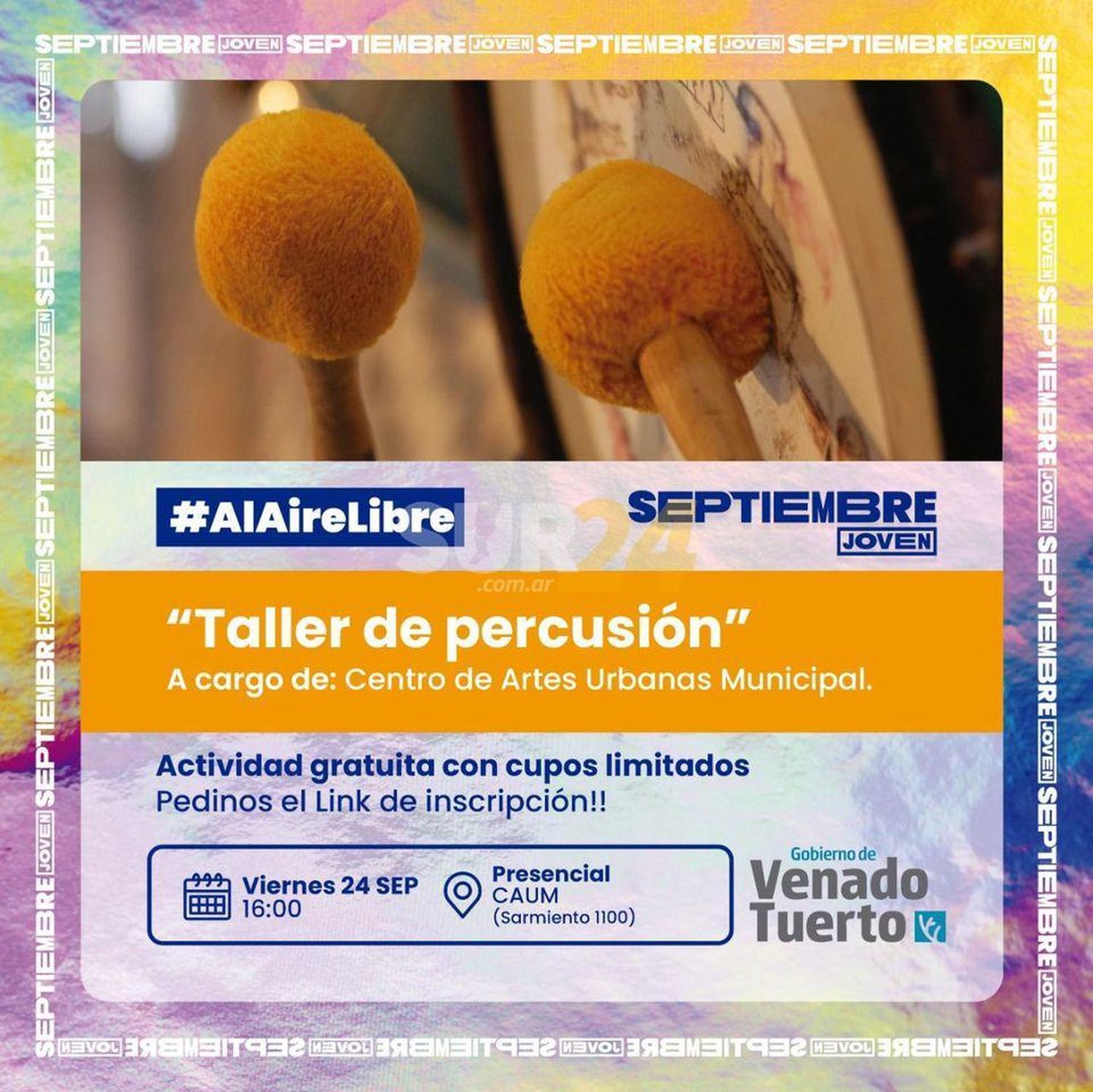 El “Septiembre Joven” trae un taller de percusión en el CAUM