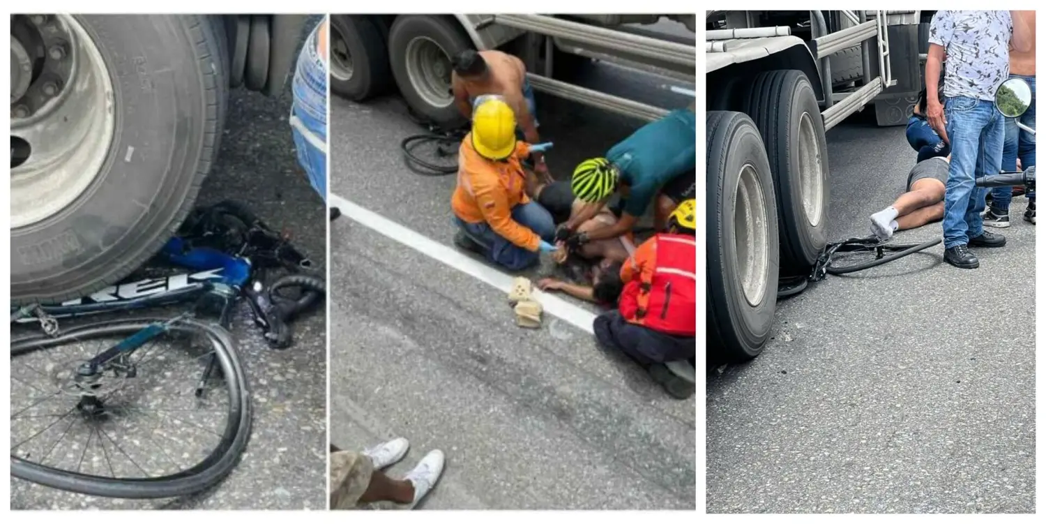MUERE CICLISTA ATROPELLADO por una gandola en la Gran Mariscal de Ayacucho