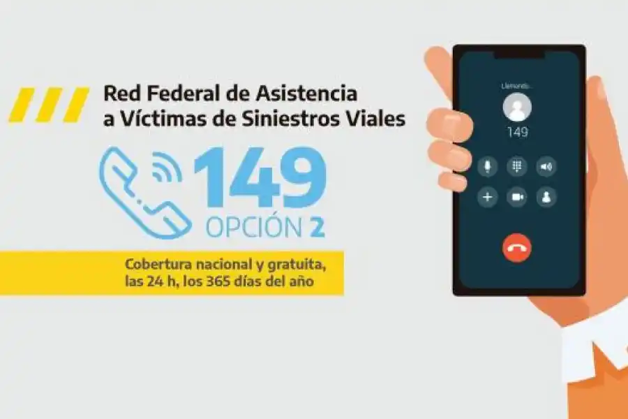 Línea 149, opción 2: Asistencia para las víctimas de siniestros viales y sus familiares
