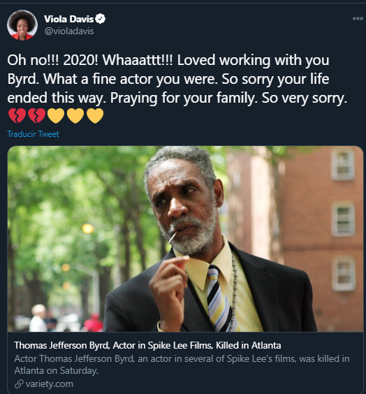 Colegas lamentaron la muerte de Thomas Jefferson Byrd. Foto: Twitter