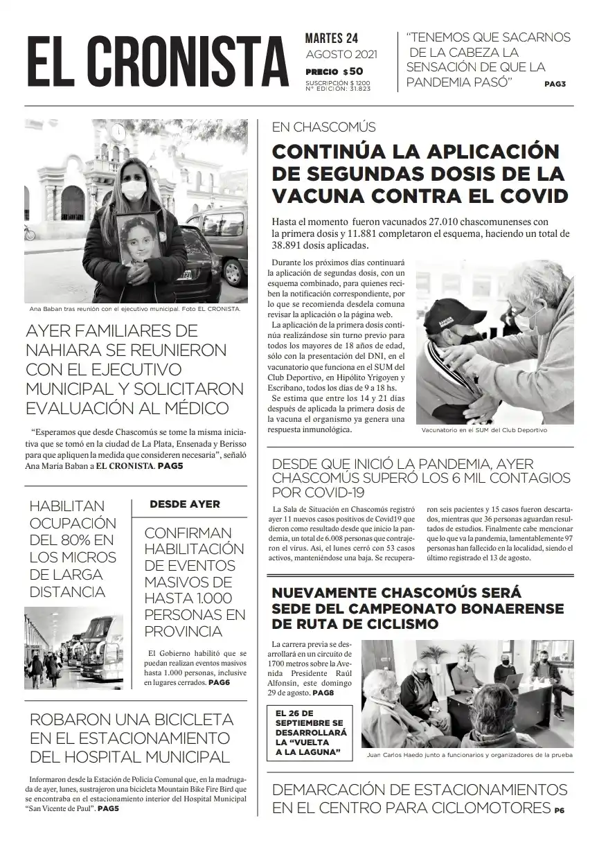 Tapa 24 de agosto 2021