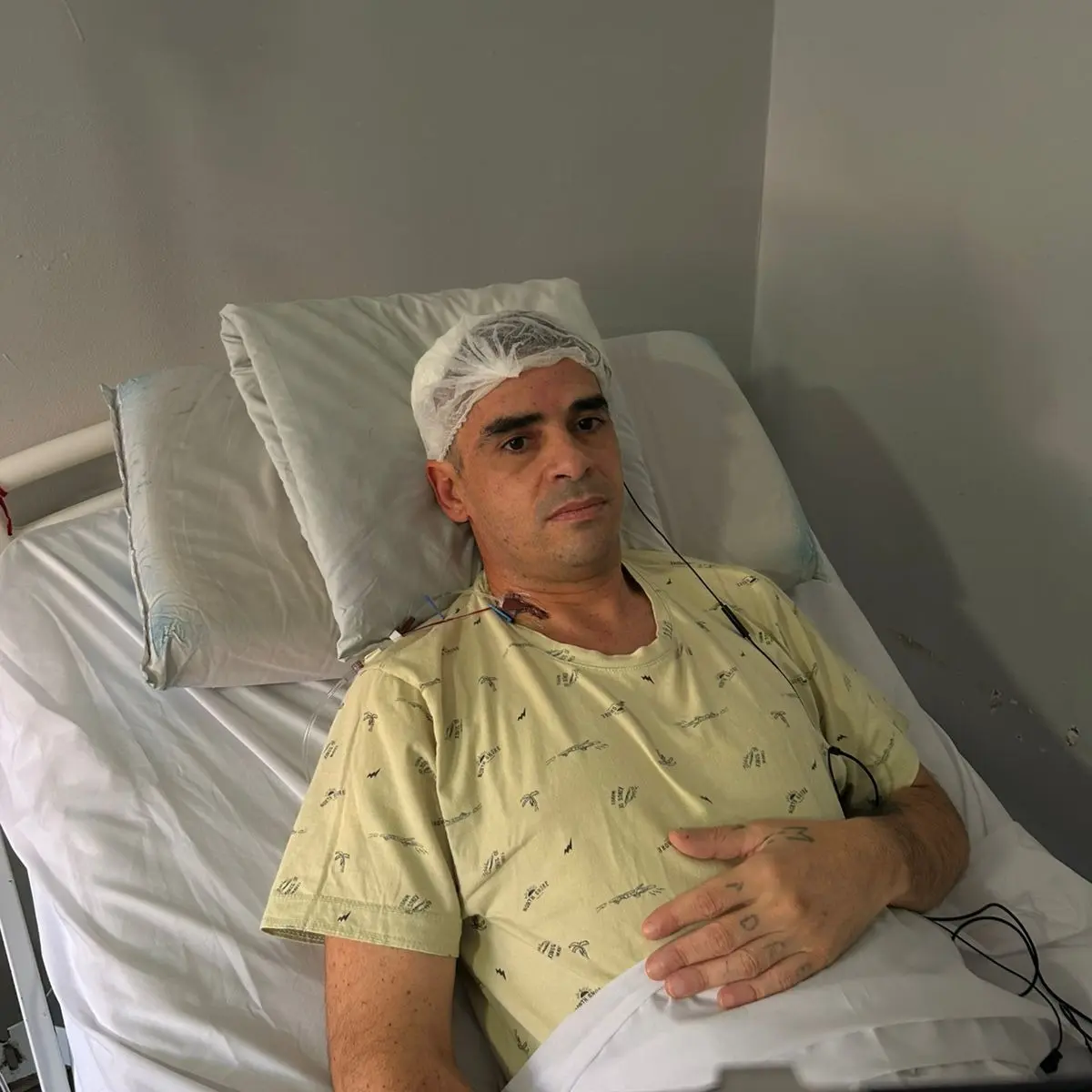 Daniel Serra mientras permanecía internado en el Hospital.