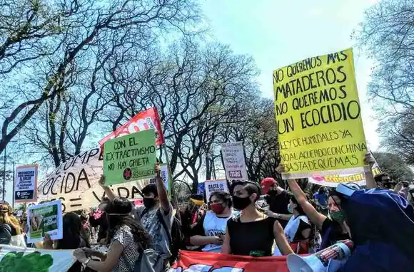 Ambientalistas recibieron con una “Malvenida” a Alberto Fernández y pidieron por la Ley de Humedales