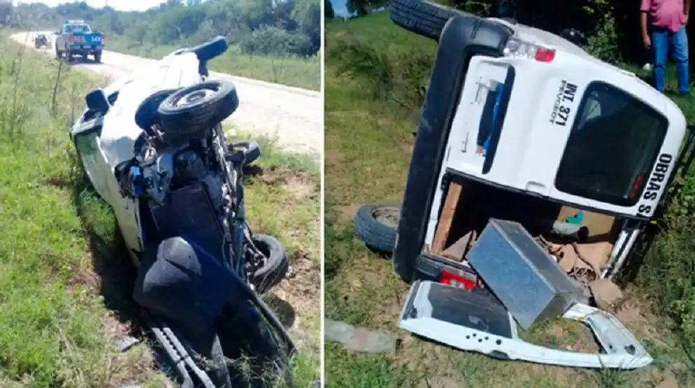Una persona resultó ilesa tras protagonizar un vuelco con una camioneta municipal