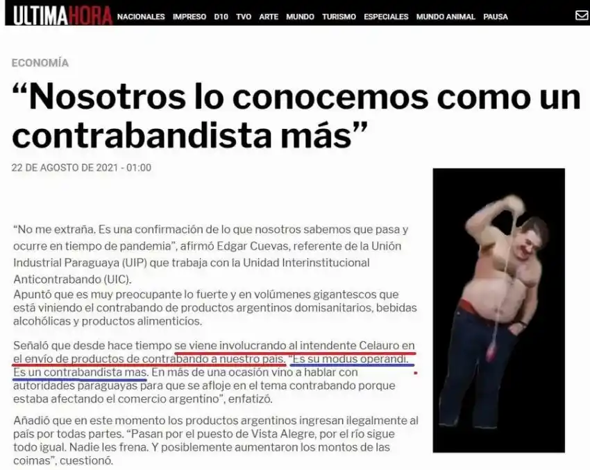 “Celauro es un contrabandista más”, afirmaron desde la Cámara de Industria de Paraguay