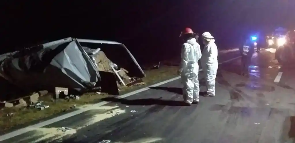 Despistó y volcó un camión brasilero en la Ruta 12