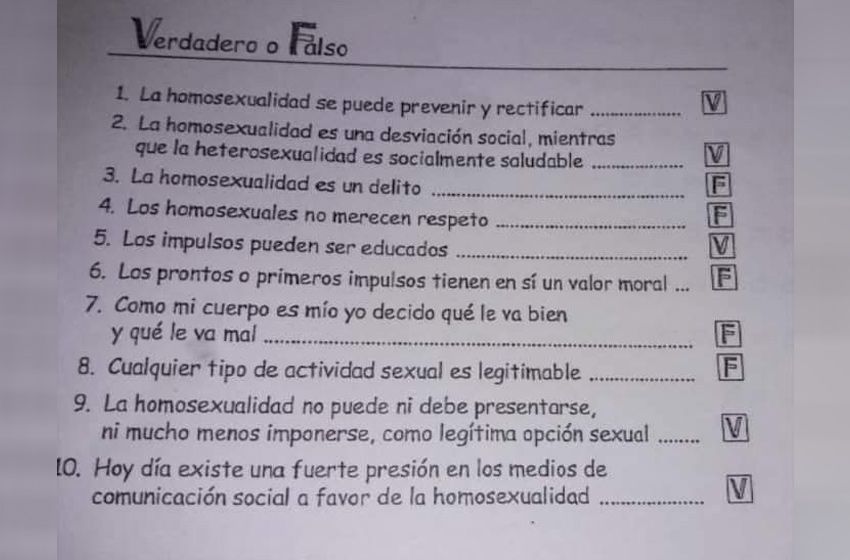«La homosexualidad se puede prevenir y rectificar»: el polémico contenido que se repartió en un colegio de San Justo