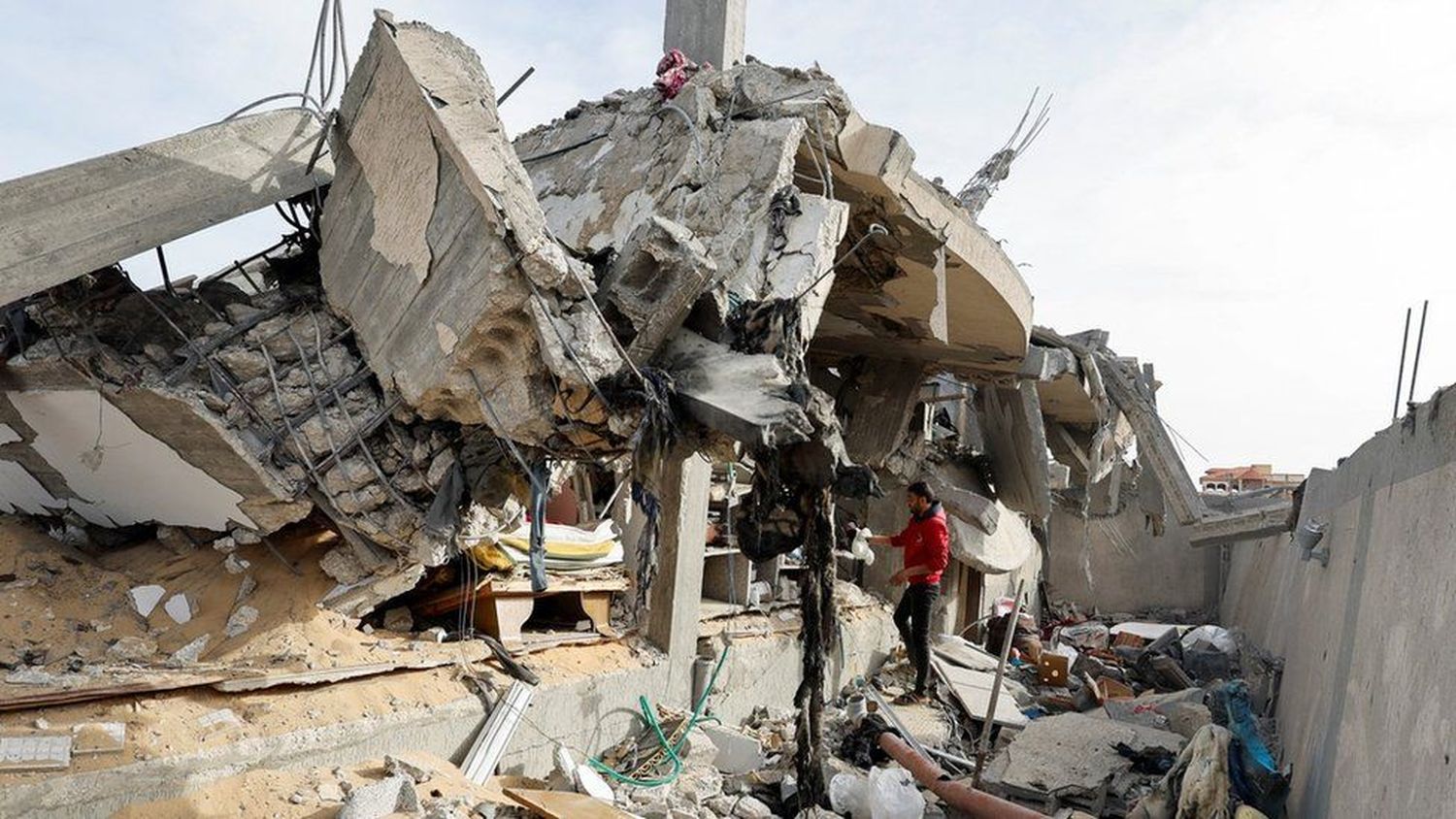 Displaced Palestinians were reportedly killed in an overnight Israeli air strike on a building in Rafah