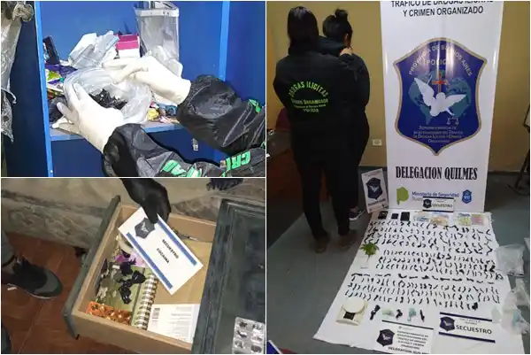 Quilmes: Cuatro detenidos por venta de cocaína y marihuana